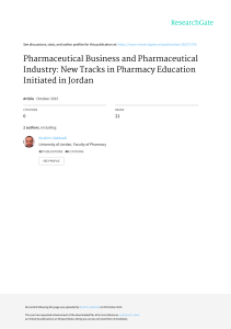 Pharmacy Business & Industry: New Education Tracks in Jordan