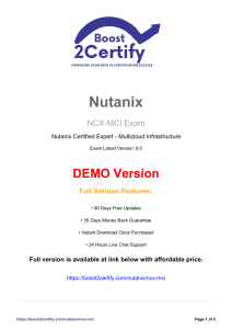 Nutanix NCX-MCI Exam Demo | Multicloud Infrastructure Questions