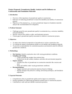 Groundwater Quality & Construction: Project Proposal