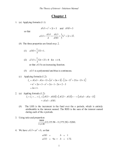 Theory of Interest Solutions Manual - Chapter 1