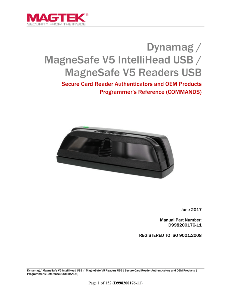 Mag Card Read/write Utility Program MagTek Card Reader Programmer's Reference (Commands)