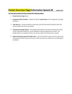 Informative Speech #2 Packet Overview | Spring 2025