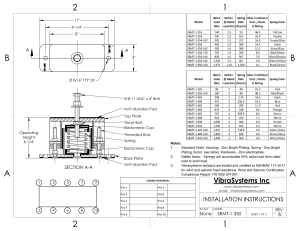 VibraSystems SRMT-1-350 Isolator Installation Instructions