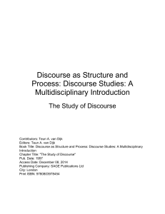 Discourse Analysis: The Study of Discourse