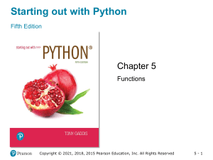 Python Functions: Chapter 5 - Introduction & Concepts