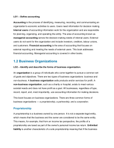 Accounting Principles & Business Organizations