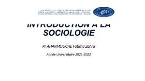 Présentation Introduction à la Sociologie