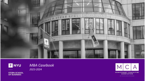 MBA Casebook 2023-2024 | NYU Stern MCA