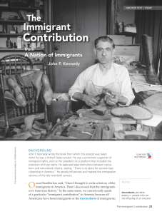 Immigrant Contribution Essay by John F. Kennedy