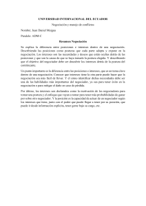 Negociación: Resumen de Posiciones vs. Intereses