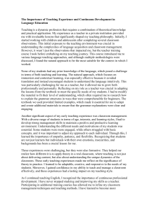 Teaching Experience & Development in Language Education