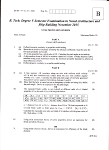 Ship Propulsion Exam: Naval Architecture, Propellers, Efficiency