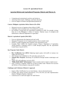Philippine Agriculture: Duterte & Marcos Jr. Reforms