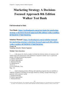 Marketing Strategy Test Bank: Targeting Market Segments
