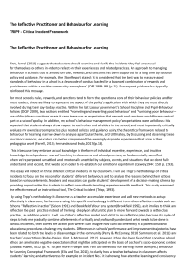 Reflective Practice & Behavior for Learning