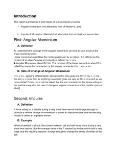 Angular Momentum & Impulse: Mechanics Report