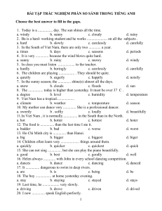 English Comparative Exercises: Grammar Practice