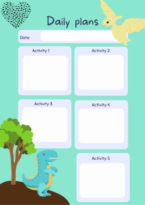 Dinosaur Daily Planner for Kids - Activity Organizer