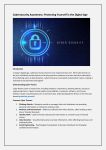 Cybersecurity Awareness: Protecting Yourself Online