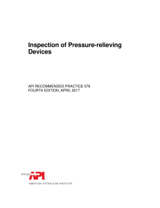 Pressure Relief Device Inspection: API RP 576 Guide