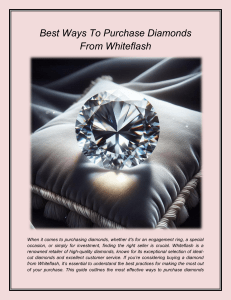 Best Ways to Buy Diamonds from Whiteflash: A Guide