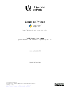 Cours Python : Introduction à la programmation