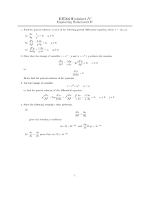 PDE Worksheet: Engineering Mathematics IV