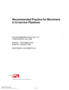 API RP 1117: In-Service Pipeline Movement Recommended Practice