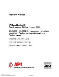 API 6D Pipeline Valve Standard: Design & Specifications