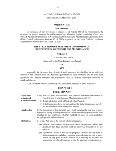 Uttar Pradesh Apartment Act 2010: Ownership & Maintenance
