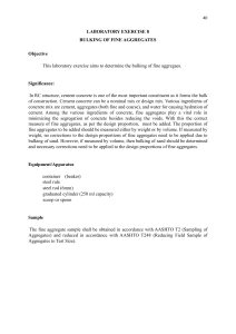 Bulking of Fine Aggregates Lab Exercise