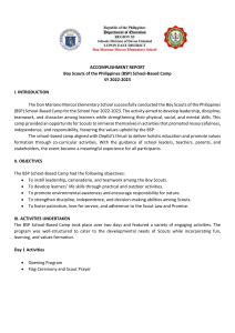 BSP School Camp Accomplishment Report SY 2022-23