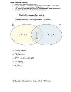 Set Theory & Venn Diagrams Activity