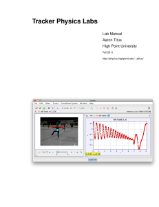 Tracker Physics Labs: Video Analysis Lab Manual