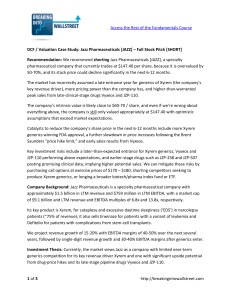 Jazz Pharmaceuticals [JAZZ] Stock Pitch: Short Recommendation