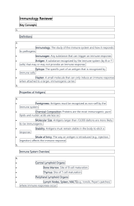 Immunology Reviewer: Key Concepts & Immune Response
