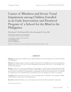 Childhood Blindness Causes in the Philippines: A Study
