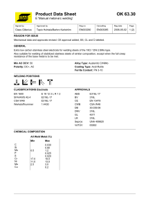 OK 63.30 Welding Electrode Data Sheet | ESAB