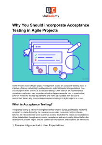 Acceptance Testing in Agile Projects: Why It's Essential