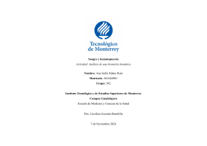 An&aacute;lisis de Sangre e Informe de Hematopoyesis