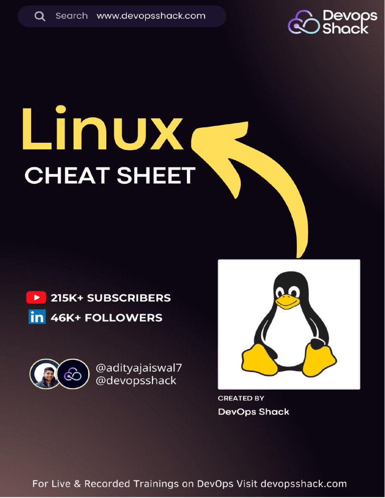 Linux Cheat Sheet: Commands & System Administration