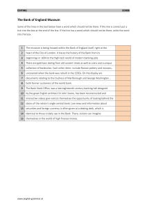 Bank of England Museum: Editing Worksheet