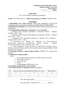 08Yu Po'latni Sovuq Prokatlash Texnologiyasi Kurs ishi