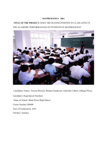 Seating Position & Math Performance: A High School SBA Project