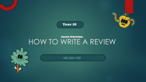 IGCSE Writing: How to Write a Review