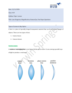Lens Diagrams, Magnification & Past Paper Questions