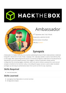 Ambassador: Penetration Testing Report