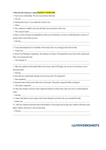 Perfect Gerunds Worksheet: Grammar Practice