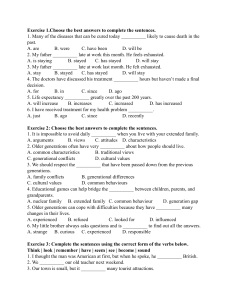 English Grammar & Vocabulary Worksheet - High School