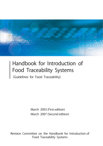 Food Traceability Systems Handbook